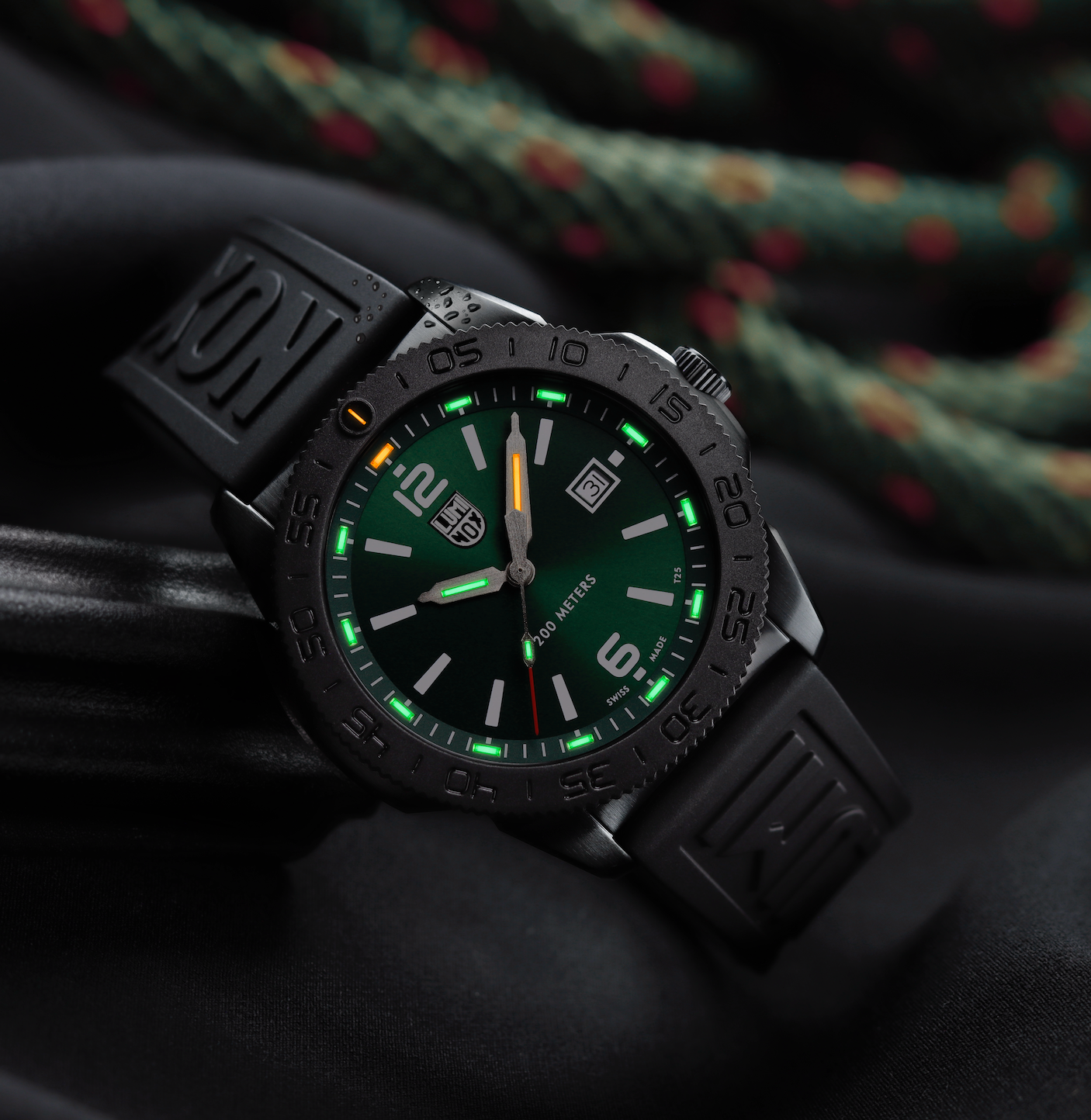 Luminox Pacific Diver Black Steel Green  3120 Series Watch XS.3137.B Image 2