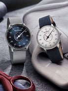 MeisterSinger Watch Neo Plus Pointer Date NED401 Suede Leather Black Image 5