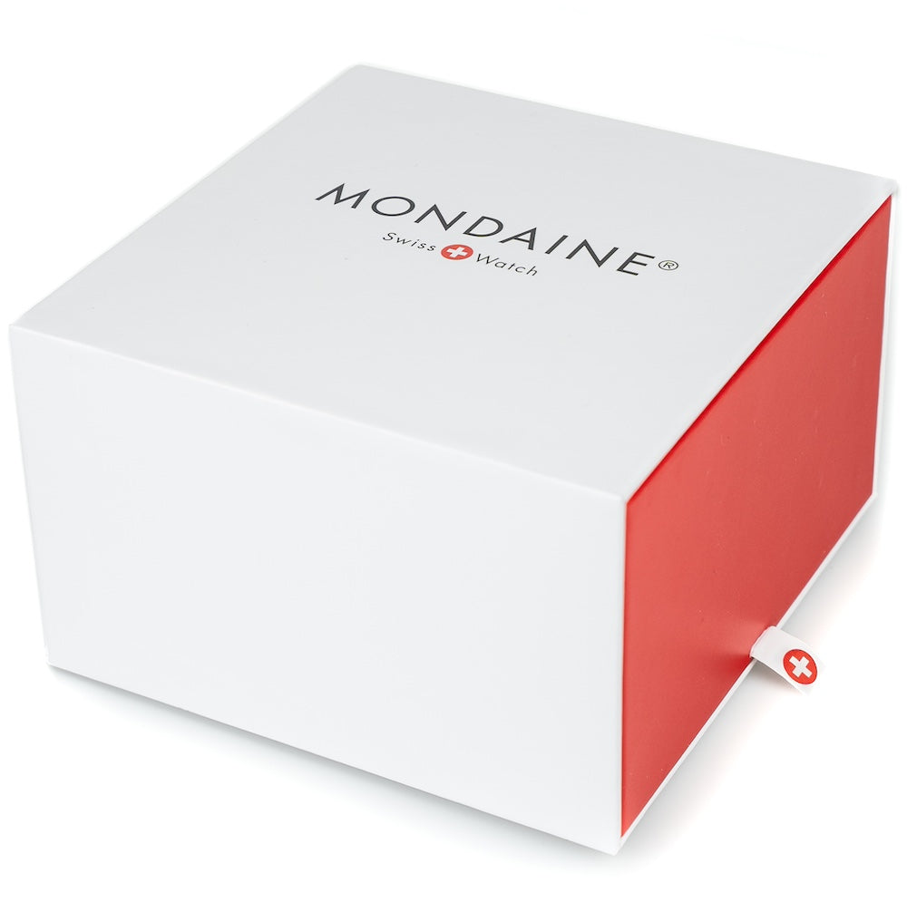 Mondaine SBB Stop2Go BackLight White Grape Leather Watch MST.4101B.LBV.2SE Image 9