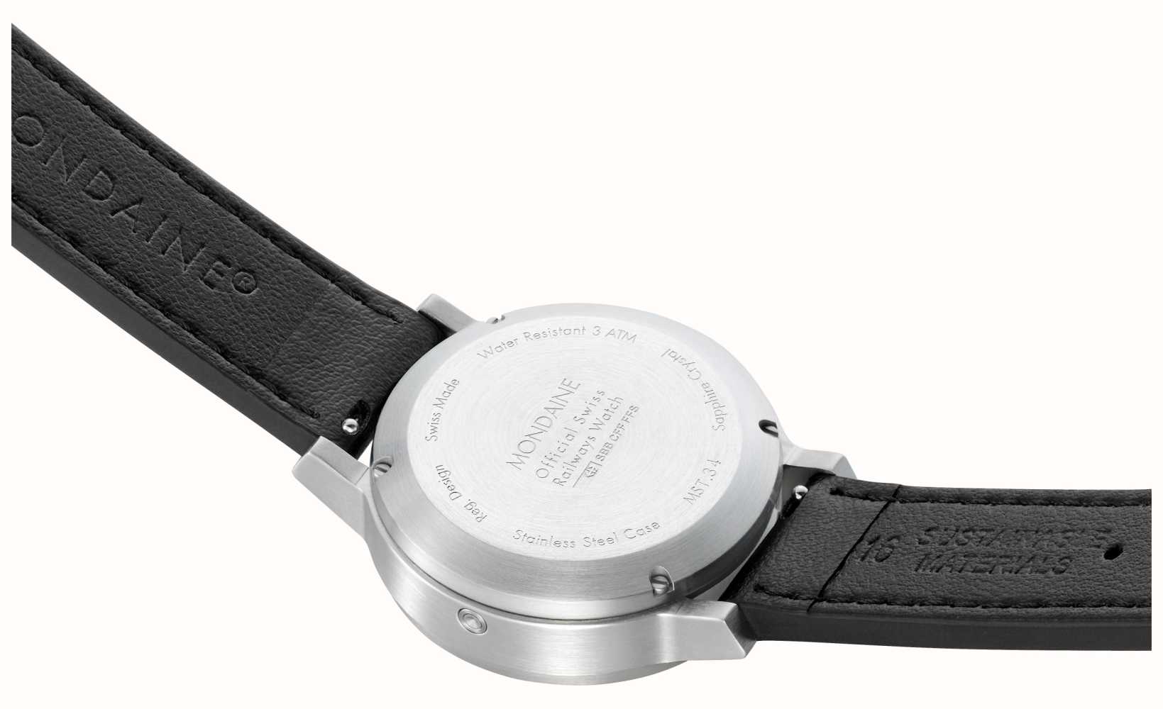 Mondaine SBB Stop2Go Black Grape Leather Watch MST.34020.LBV.SET Image 8