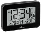 Marathon Clock Crystal Framed Atomic Wall Temperature & Humidty Black CL030060-BK-00-EU1