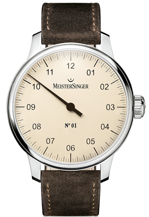 MeisterSinger Watch N. 01 Mens Suede Dark Brown AM3303