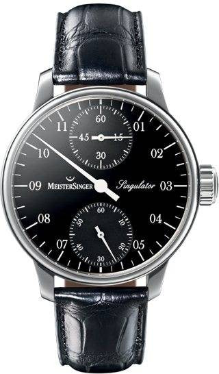 MeisterSinger Watch Singulator SIM102 Croco Print Black