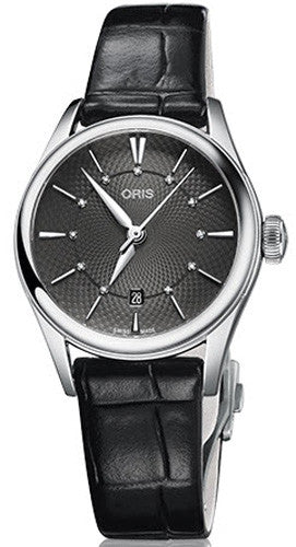 Oris Watch Artelier Lady Date Leather 01 561 7722 4053-LS Black