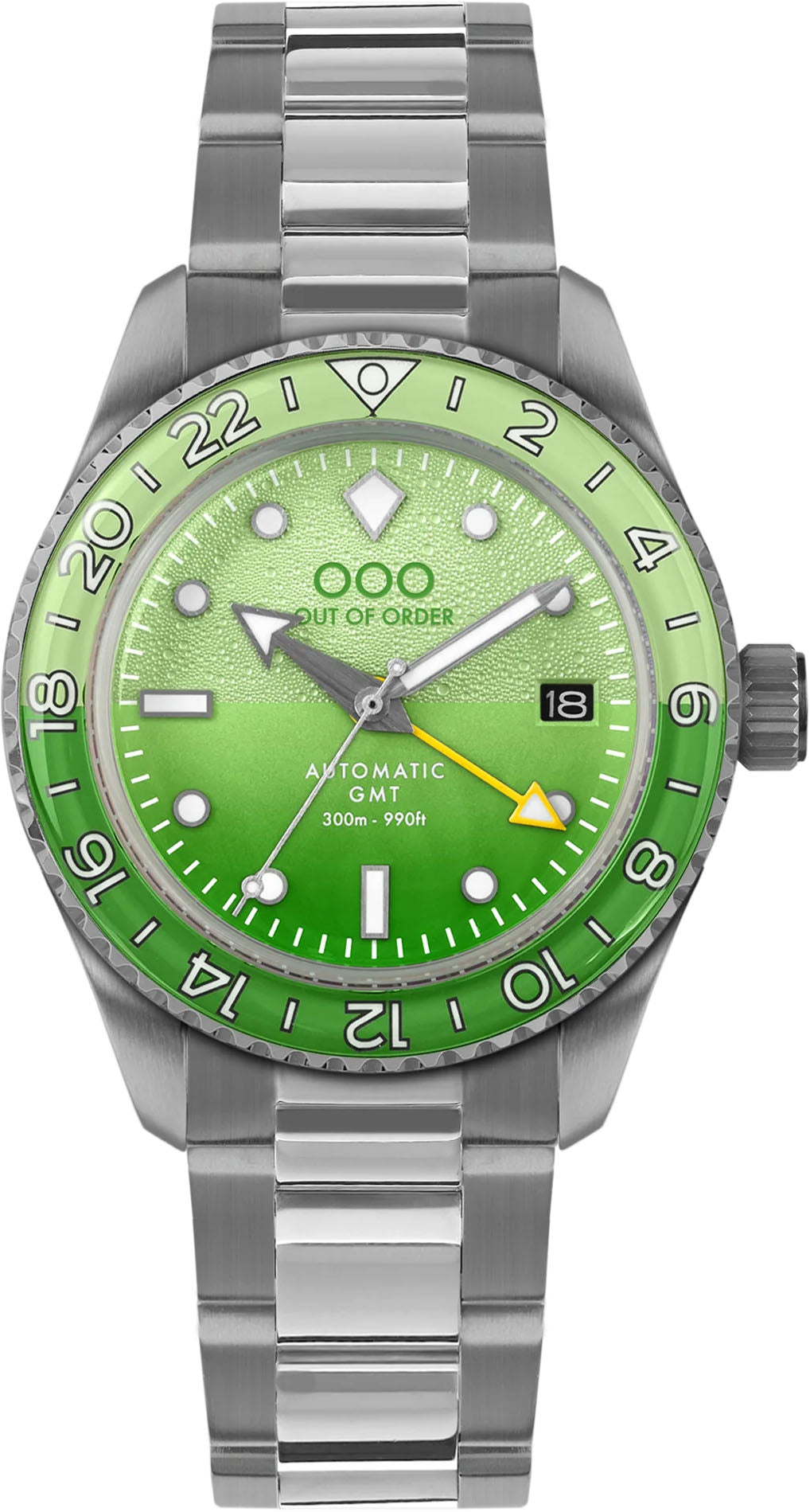 Out Of Order Shaker Midori Automatic GMT Ultra Brushed Watch OOO.001-25.BAND.MI.SS