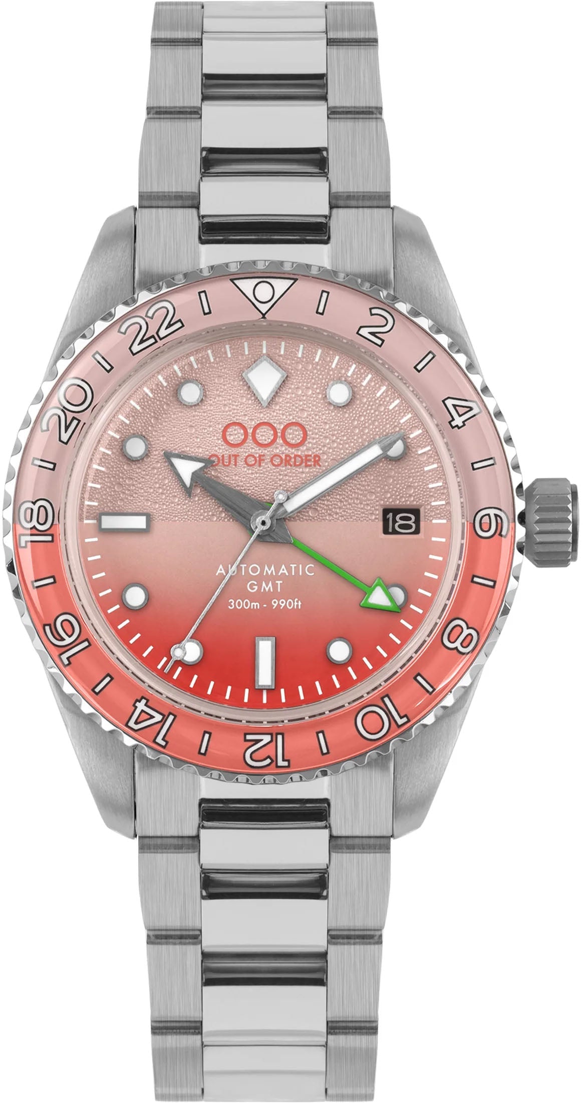 Out Of Order Shaker Paloma Automatic GMT Ultra Brushed Watch OOO.001-25.PA.BAND.SS
