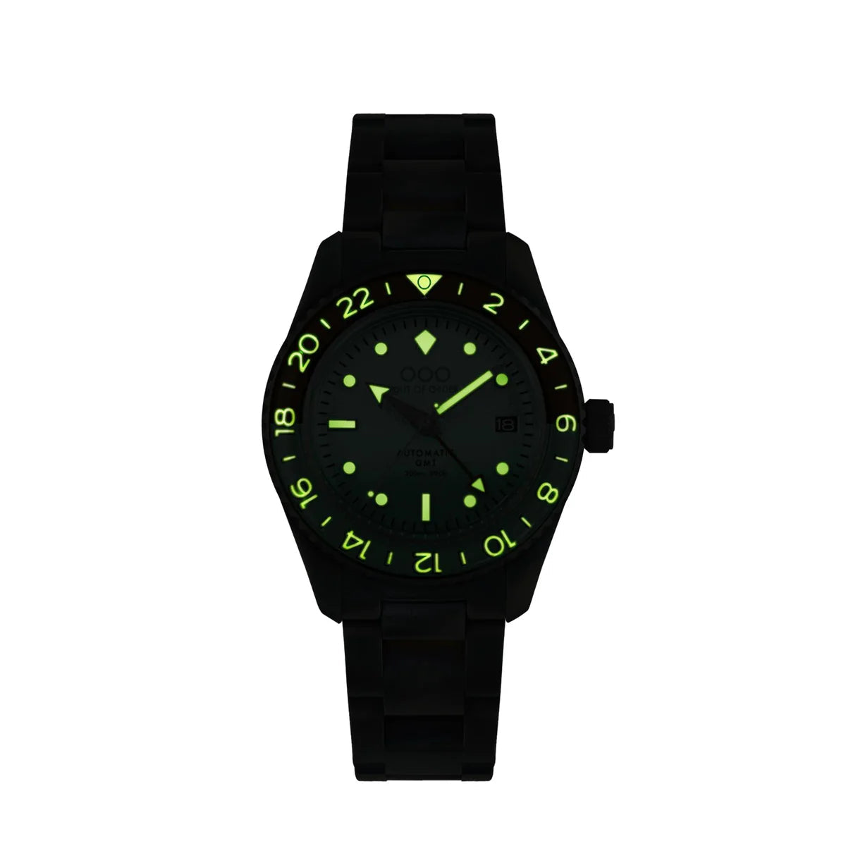 Out Of Order After 8 Shaker Mint Automatic GMT Ultra Distressed Watch OOO.001-25.AE.BAND Image 4