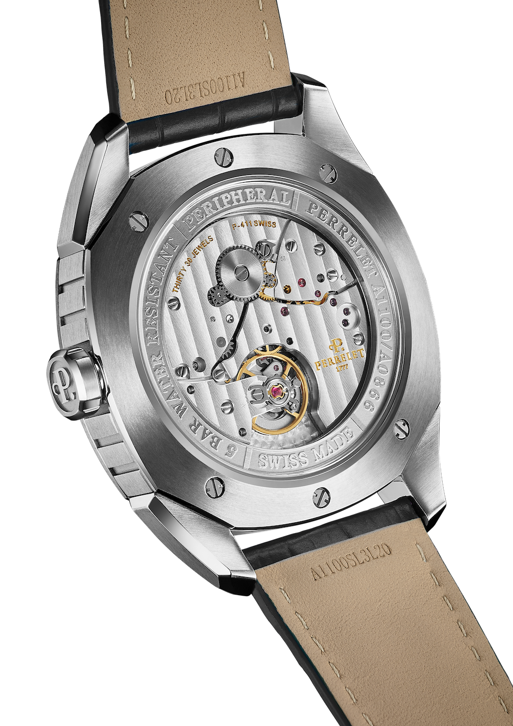 Perrelet LAB Peripheral 3 Hands & Date Salmon Watch A1100/6 Image 2