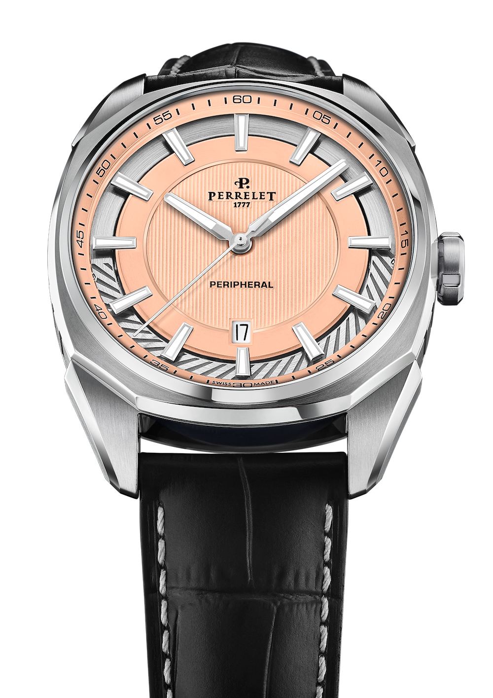 Perrelet LAB Peripheral 3 Hands & Date Salmon Watch A1100/6 Image 4