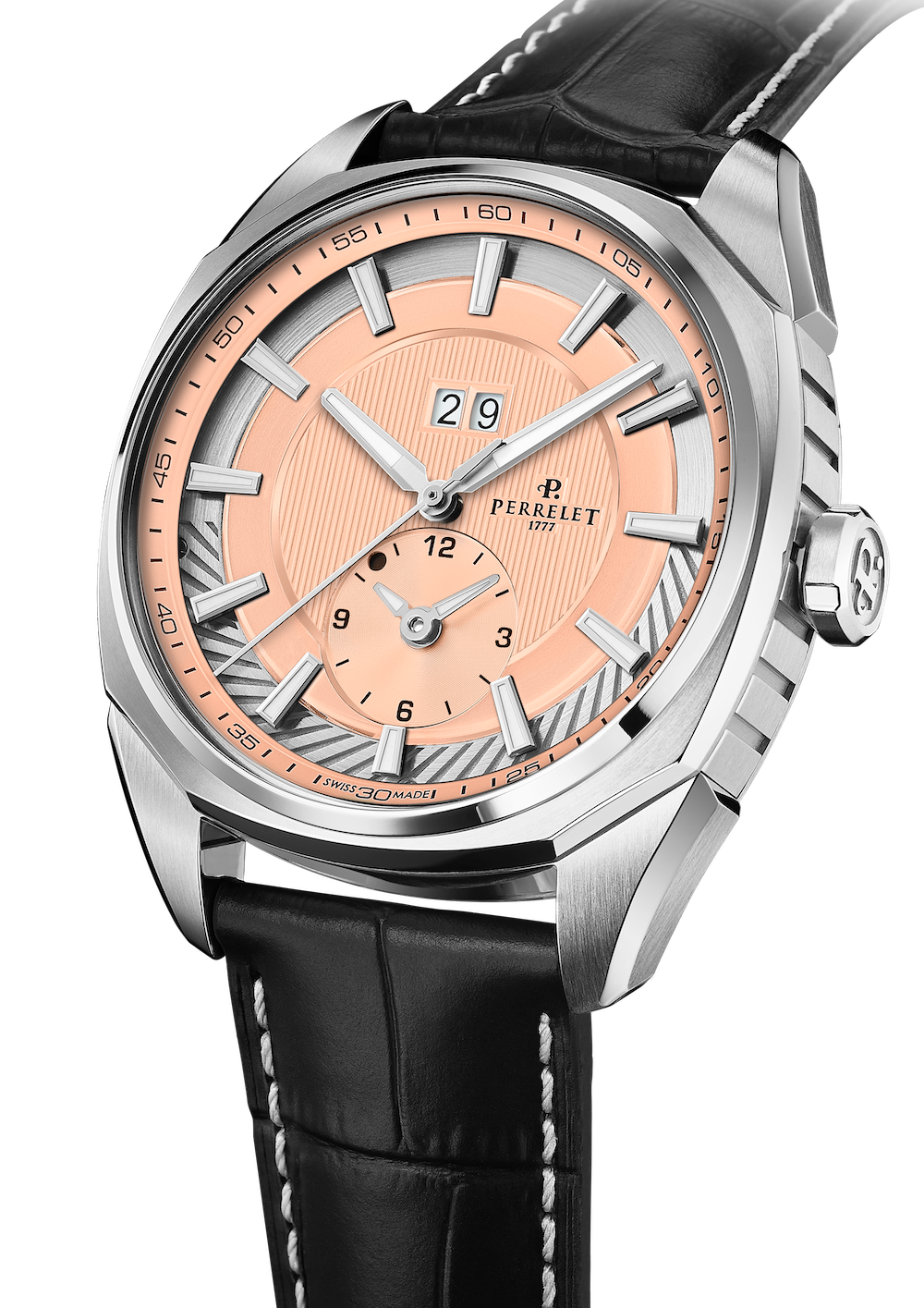 Perrelet LAB Peripheral Big Date Dual Time Salmon Watch A1101/6 Image 2