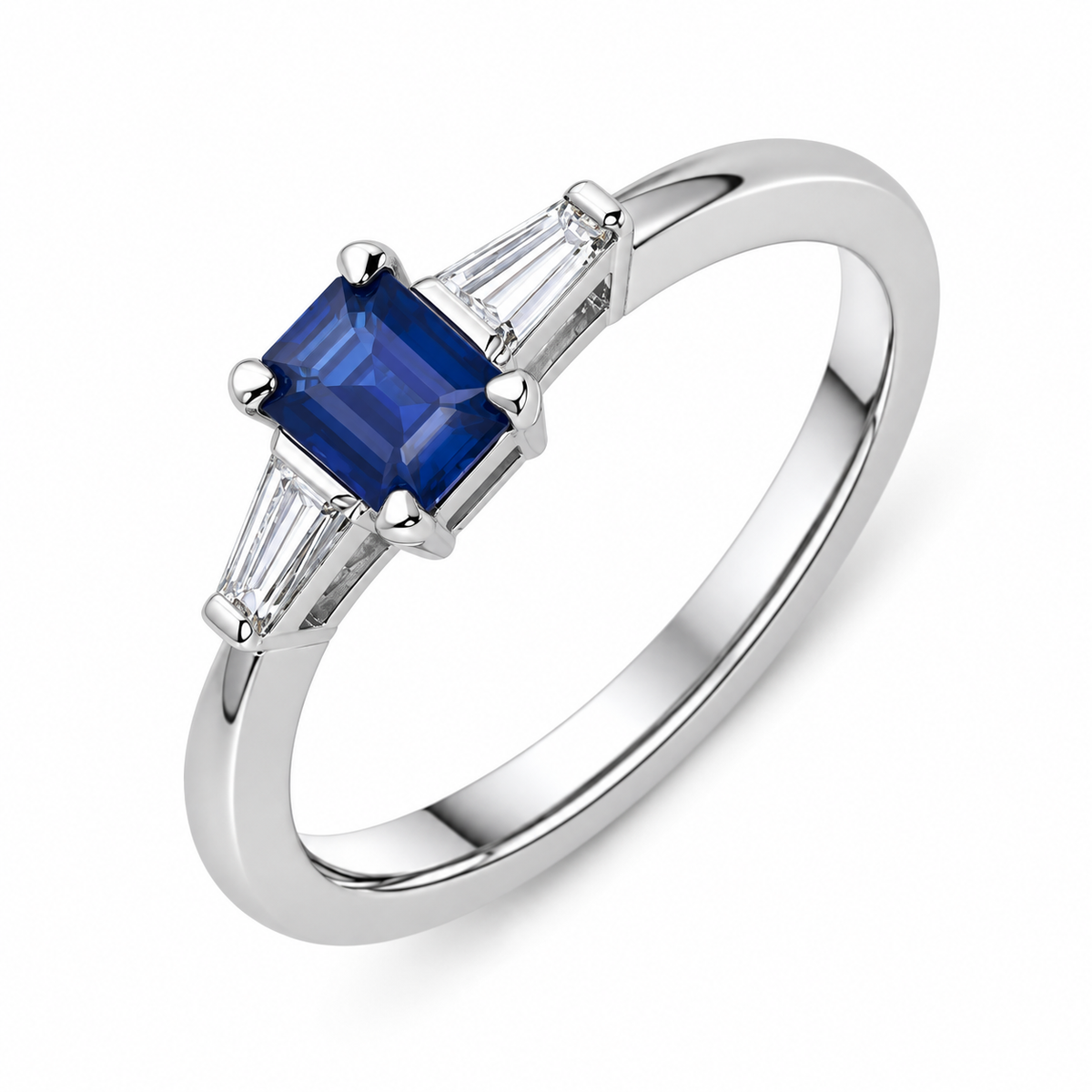 Platinum Sapphire and Diamond Trilogy Ring