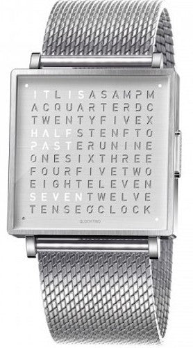 QLOCKTWO Watch W35 Fine Steel Milanaise Bracelet QW35EN3BRBMBR