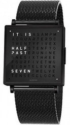 QLOCKTWO Watch W35 Fine Black Steel Milanaise Bracelet QW35EN6BLBMBL