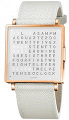 QLOCKTWO Watch W35 Rose White Leather QW35EN7RGLGWH