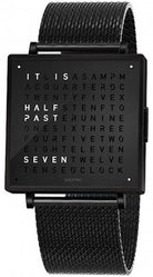 QLOCKTWO Watch W39 Black Steel Milanaise Bracelet QW39EN6BLBMBL