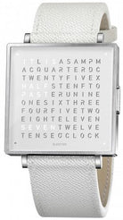 QLOCKTWO Watch W39 Pure White Leather QW397BRLGWHN