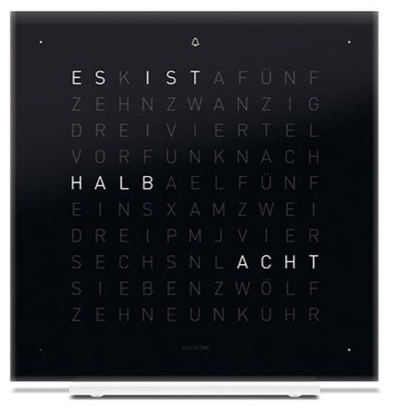 QLOCKTWO Earth 13.5 Pure Black Ice Tea Table Clock T4PENBI