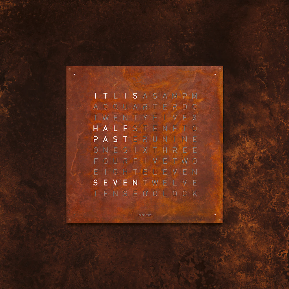 QLOCKTWO Earth 90 Creators Edition Rust Wall Clock Watch LG4ENRT Image 2
