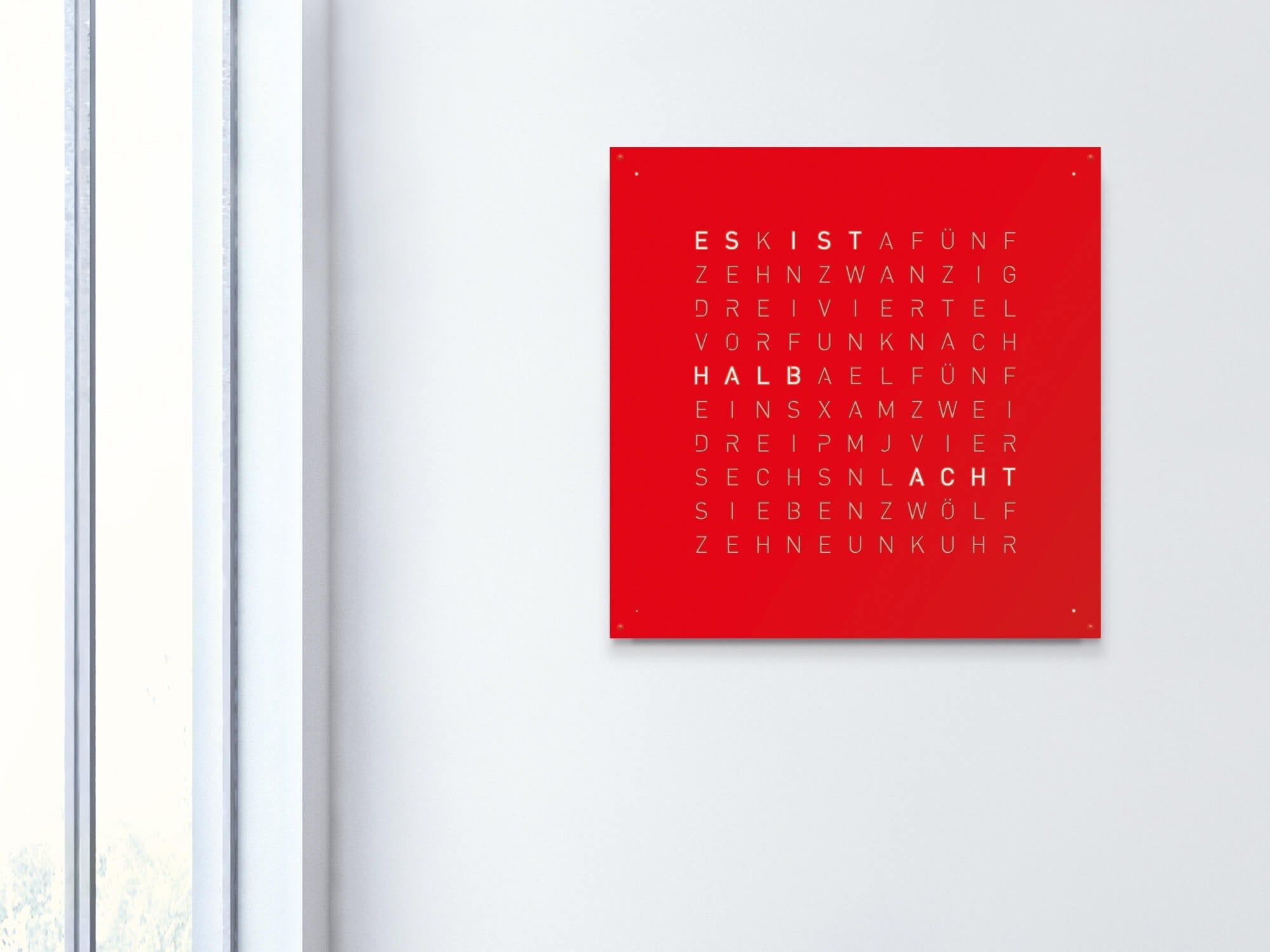 QLOCKTWO Earth 90 Red Pepper Wall Clock Watch LG4ENREPC Image 5