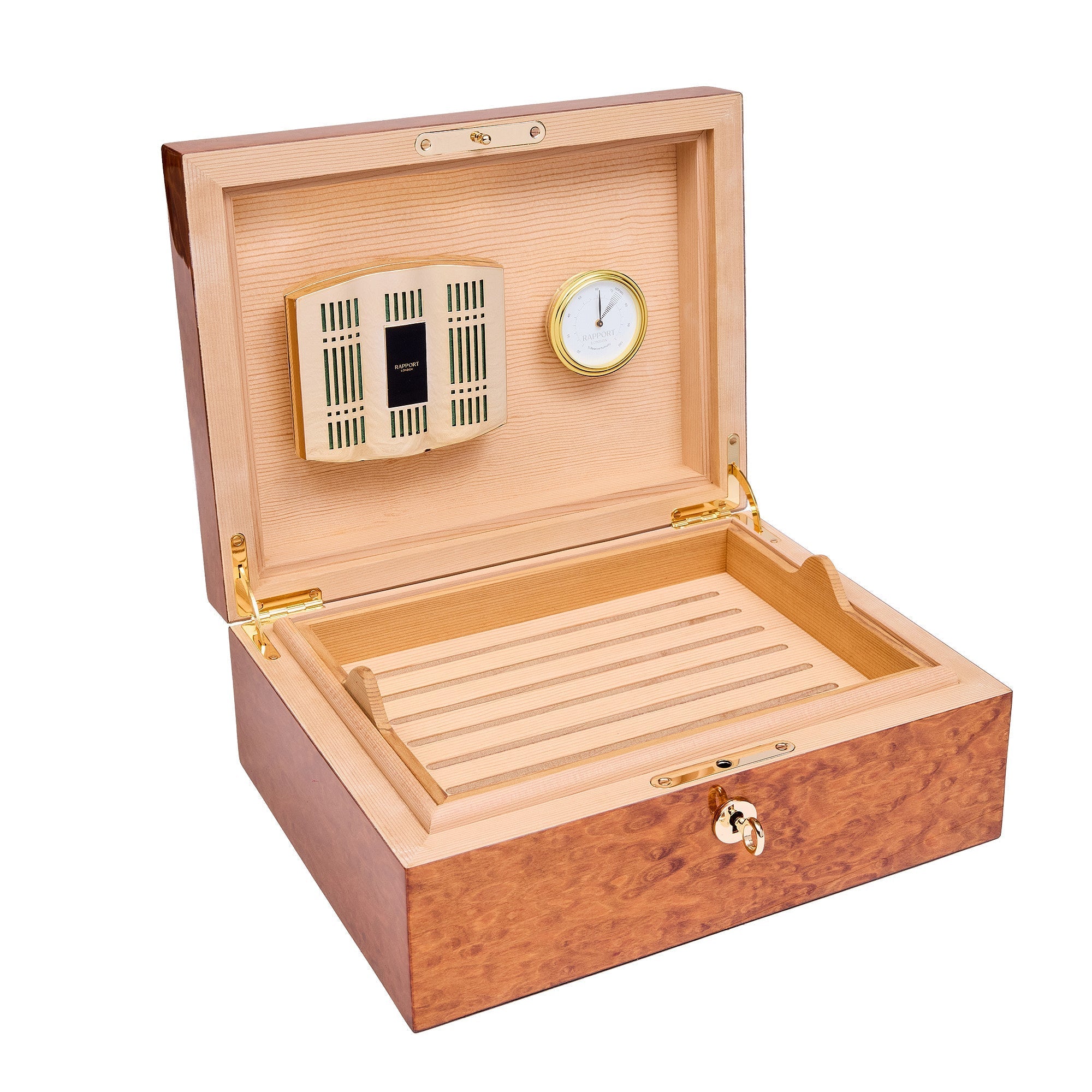 Rapport Brompton Burr Walnut  Medium Humidor RPT-195 Image 3