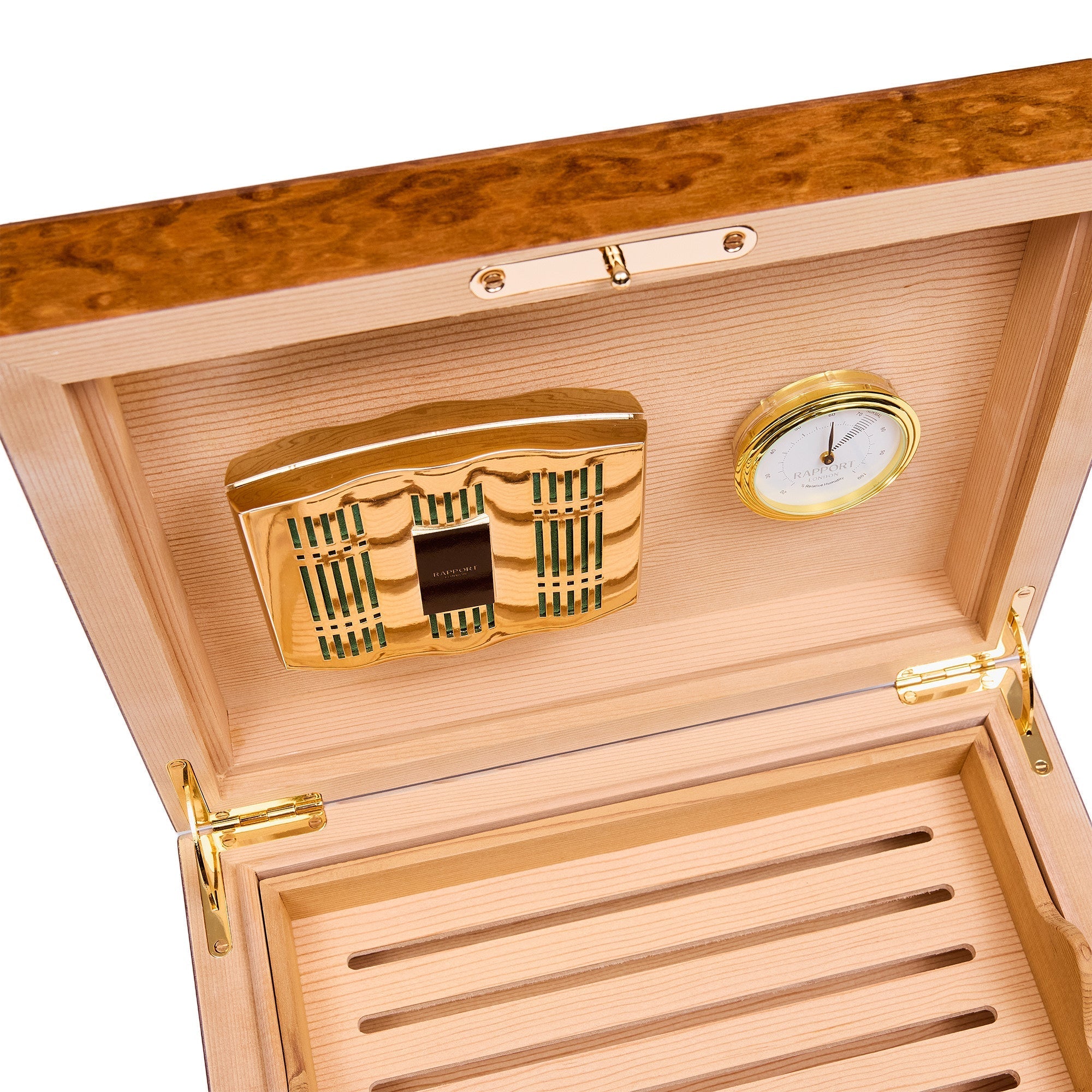 Rapport Brompton Burr Walnut  Medium Humidor RPT-195 Image 5