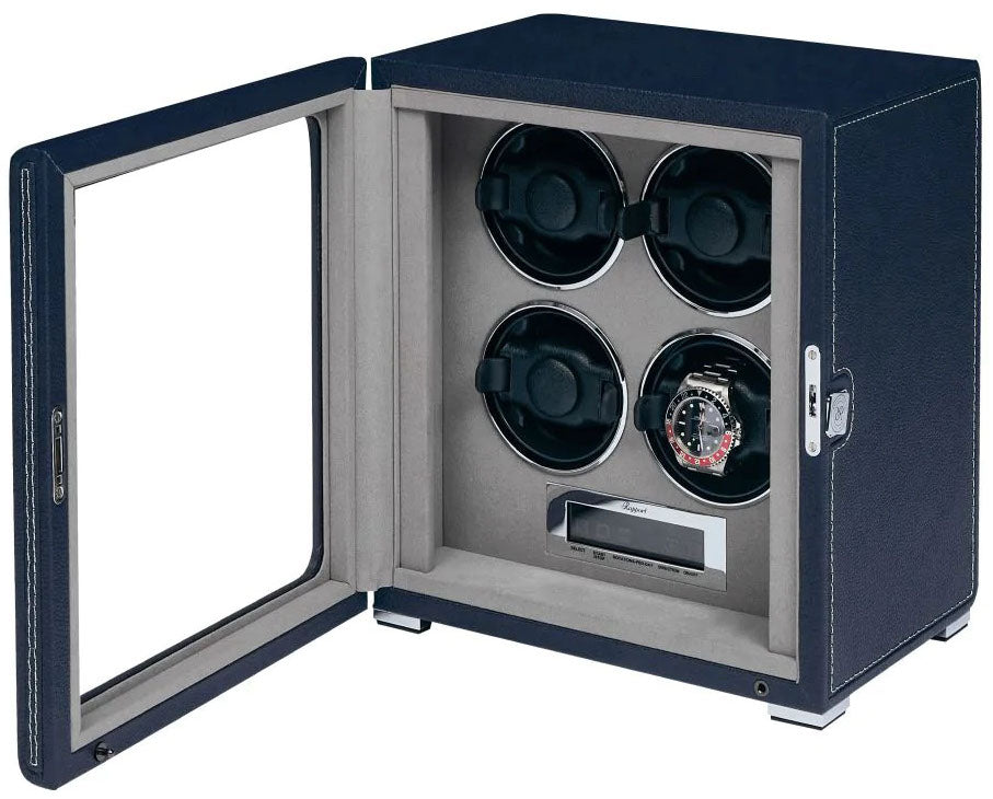 Rapport Watch Winder Quantum Quad Four Leather Blue W634 Image 2