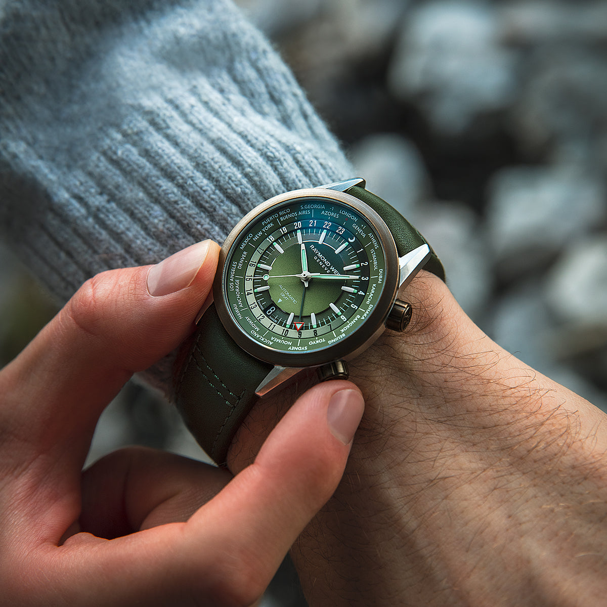 Raymond Weil Freelancer GMT Worldtimer Green D 2765-SBC-52001 Image 7