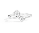 Recarlo Anniversary Square 18ct White Gold Diamond Square Crossover Ring REC-493 Image 1