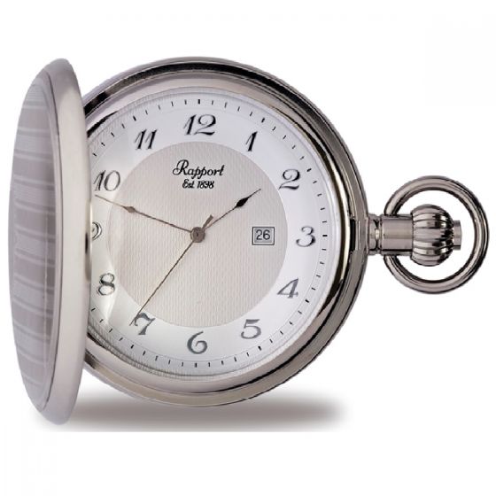 Rapport Pocket Watch Full Hunter Silver Tone PW71
