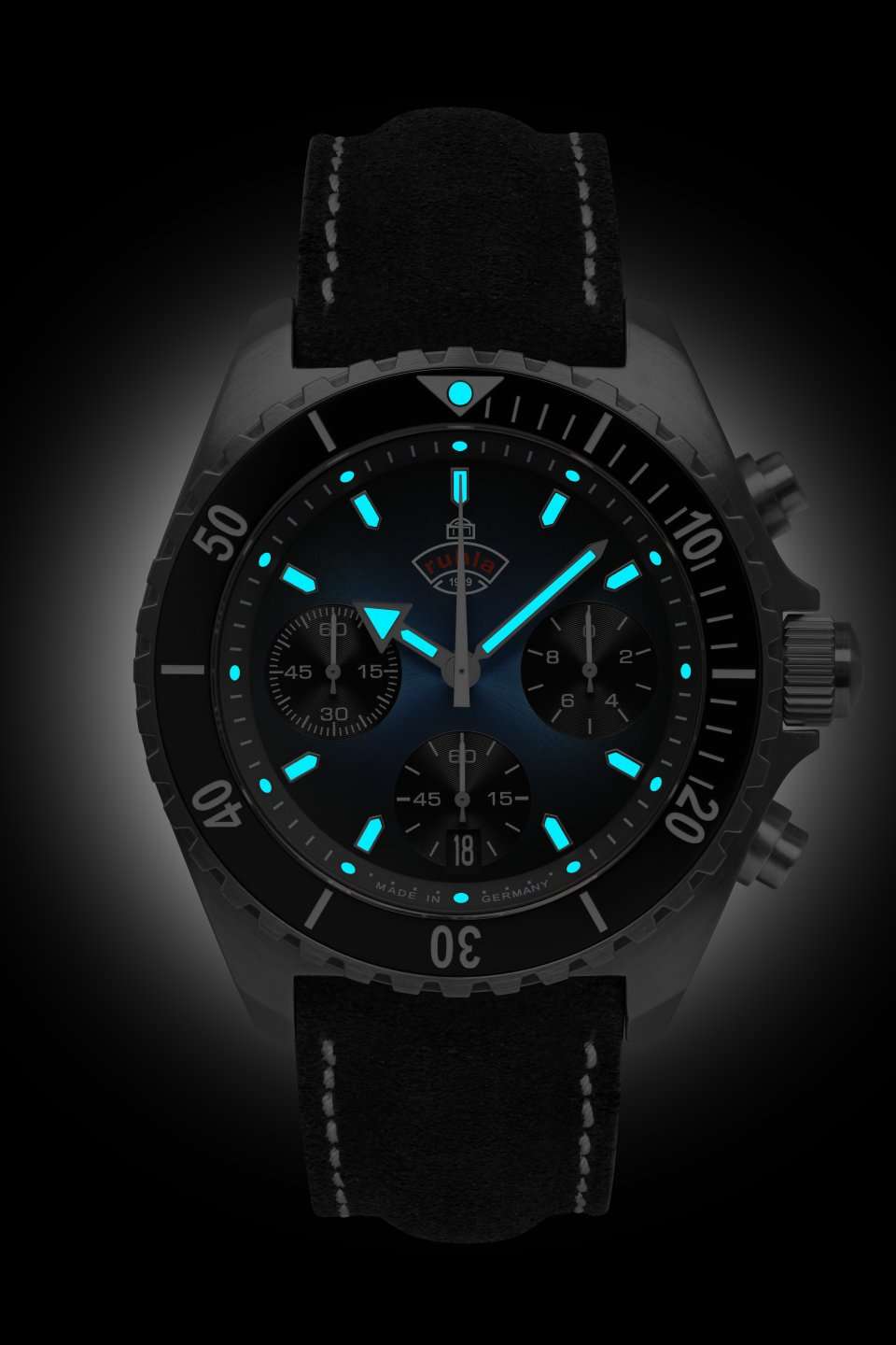 Ruhla 1929 Glasbach Cup  Quartz Chronograph Watch 49703 Image 2