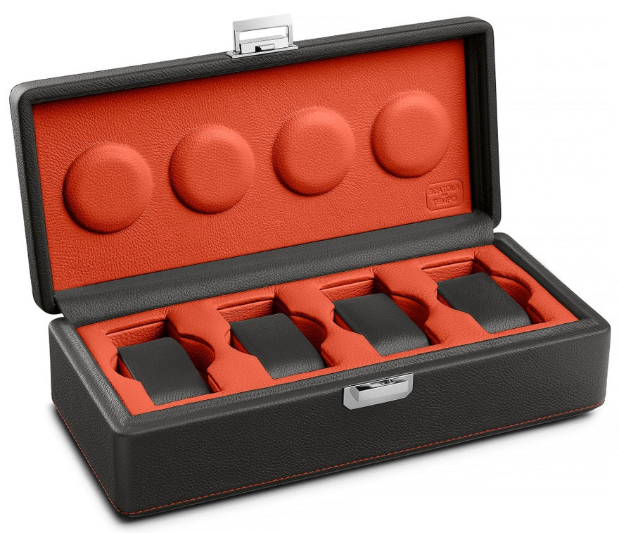 Scatola del Tempo Watch Case Valigetta 4 Grey Orange 05002.GASIL