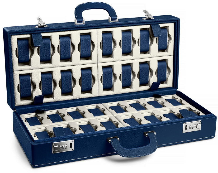 Scatola del Tempo Watch Case Valigetta 32 Blue Off White 05010.BLWSIL