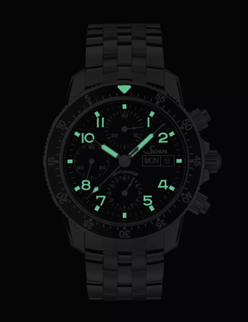Sinn 103 St Sa Flieger Chronograph Fine Link Bracelet Watch 103.061 Fine Link Bracelet Image 2