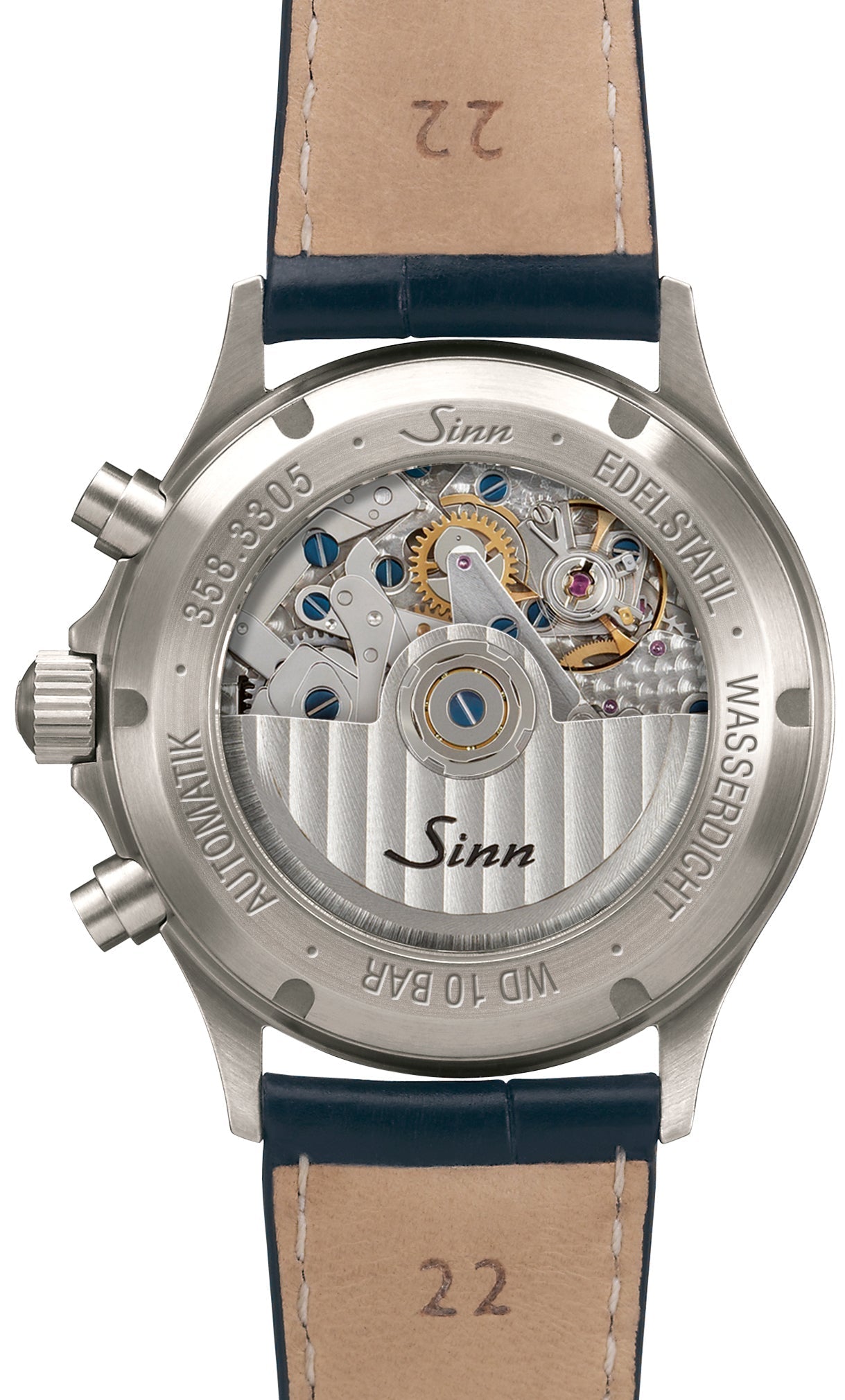 Sinn 358 Sa Pilot DS Vintage Leather Dark Brown Watch 358.065 Vintage Leather Dark Brown Image 3