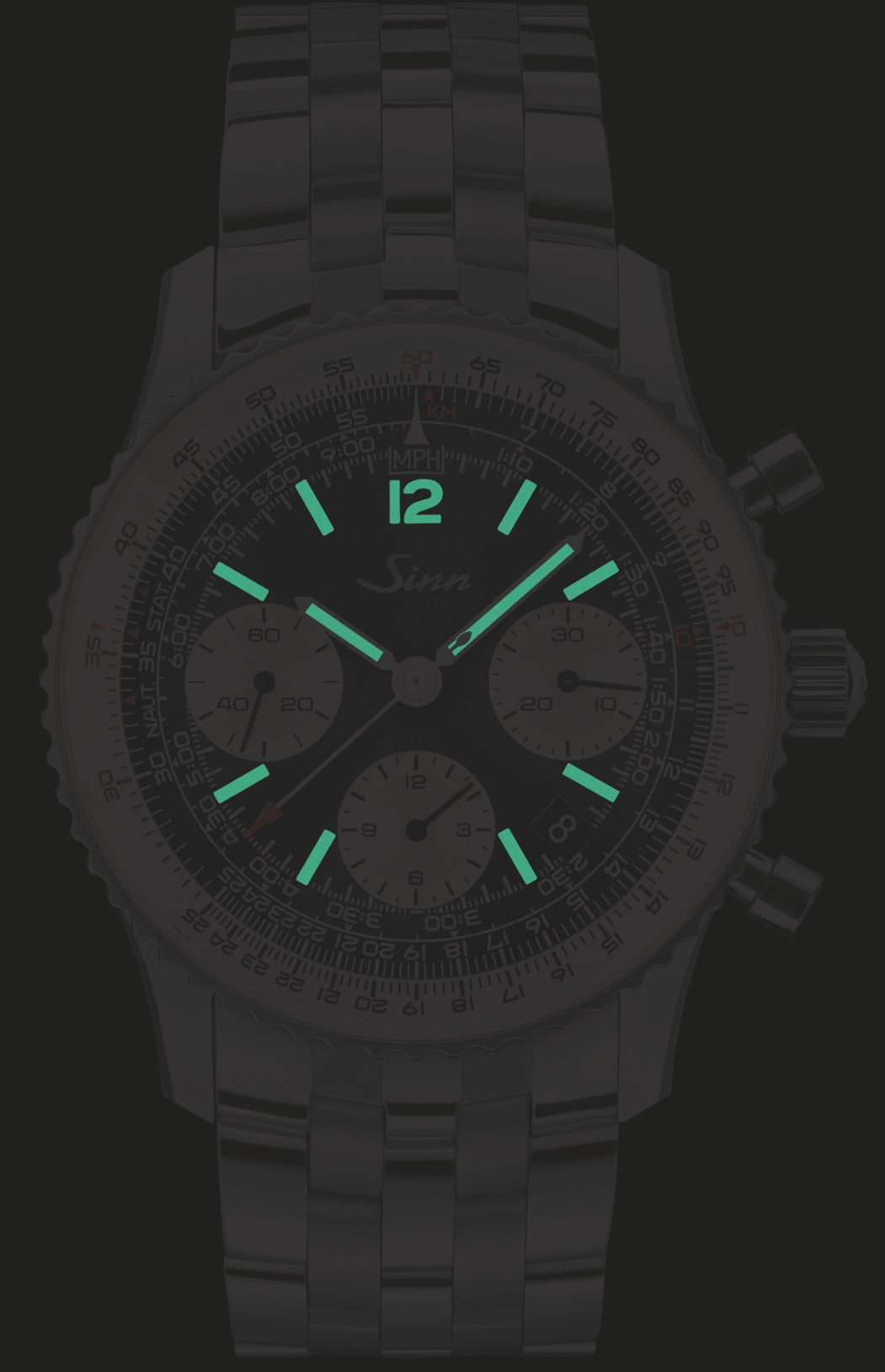 Sinn 903 St II Navigation Chronograph Bracelet Watch 903.090 Bracelet Image 2