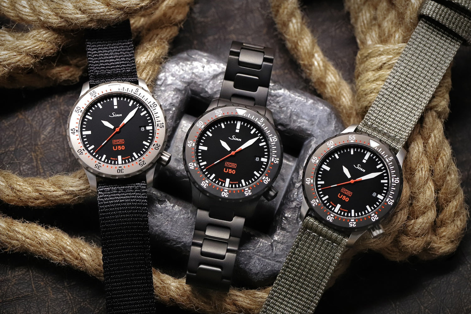 Sinn U50 Hydro SDR Textile Olive Grey Watch 1051.040 Leather Image 9