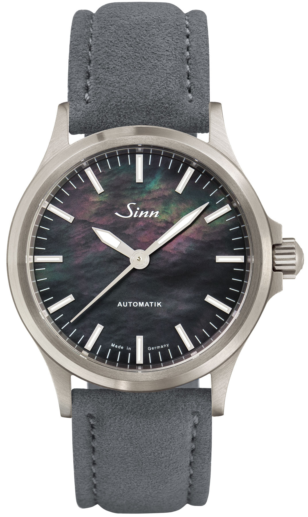 Sinn Watch 556 I Mother of Pearl S Grey Alcantara Leather Strap 556.0105