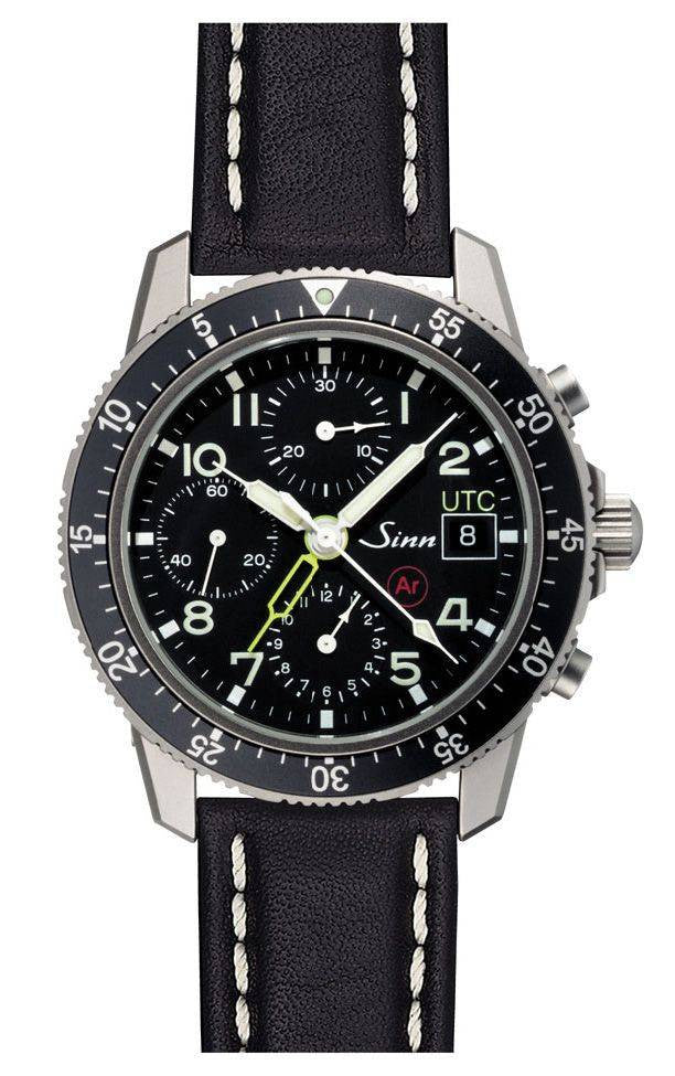 Sinn Flieger Chronograph Second Time Zone 103 Ti Ar UTC D 103.074 Leather Strap