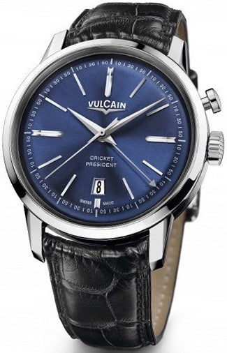 Vulcain Watch Cricket 50s Presidents Date Blue 160151.326L