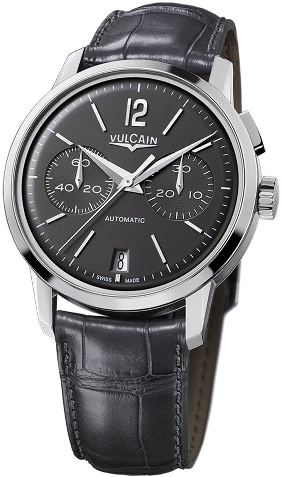 Vulcain Watch 50s Presidents Chronograph Steel Charcoal 570157.310L