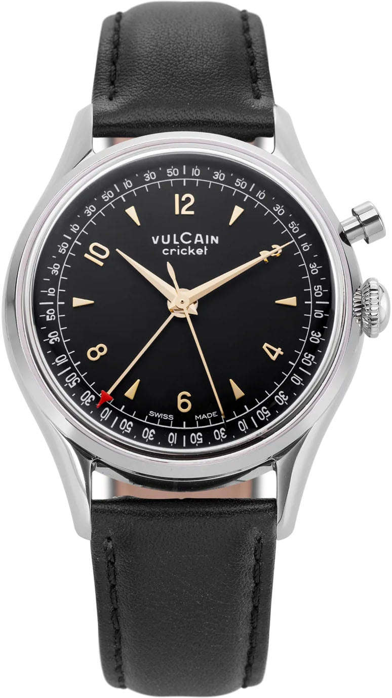 Vulcain Watch Cricket Tradition 39mm Black &amp; Gold 100168A06.BAC201