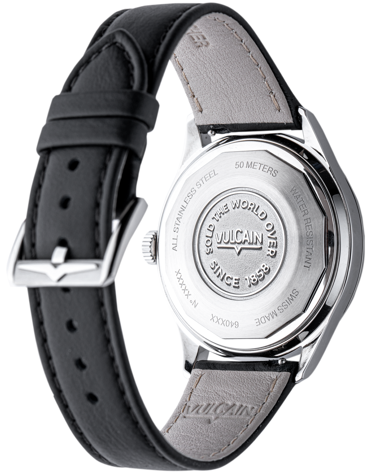 Vulcain Grand Prix Black Calf Leather Watch 670171A00.BAC201 Image 2