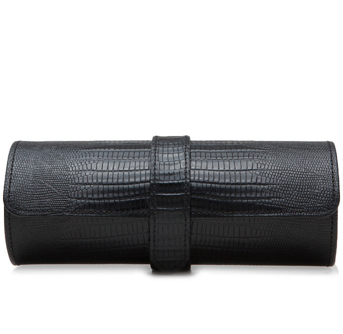 Wolf Blake Watch Roll Black Lizard 305658