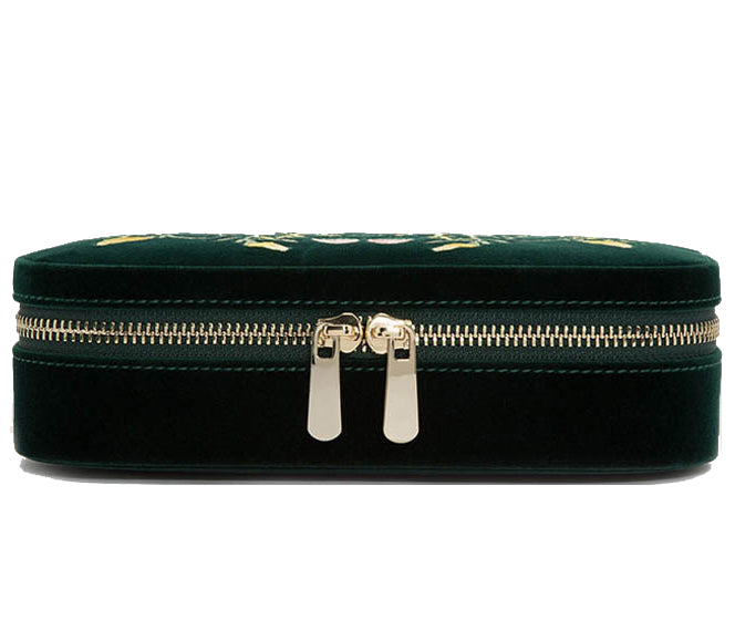 Wolf Jewellery Travel Case Zoe Zip Forest Green 393312