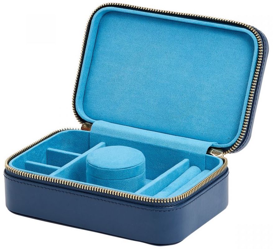 WOLF Jewellery Case Sophia Zip Case Indigo 392217
