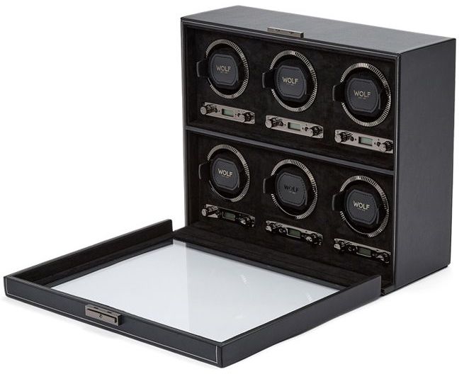 WOLF Watch Winder British Racing Black 6pc 792402