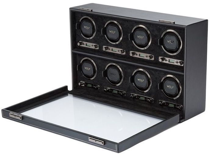 WOLF Watch Winder British Racing Black 8pc 792502