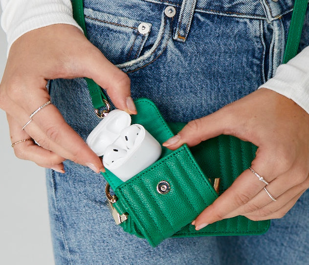 WOLF Mimi Collection Leather Green Credit Card Holder with Wristlet 768212 Image 10