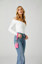 Wolf Mimi Collection Leather Pink Phone Case with Wristlet and Lanyard 768590 Image 11