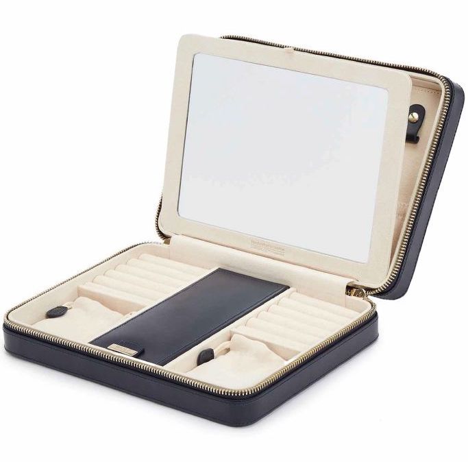 Wolf Jewellery Case Maria Zip Large Navy 766117